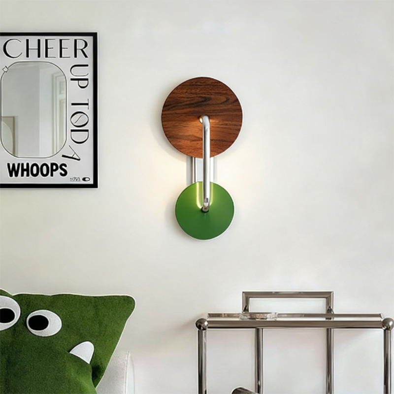 Aplique de pared LED redondo de hierro, aluminio y acrílico estilo francés tradicional para sala de estar 