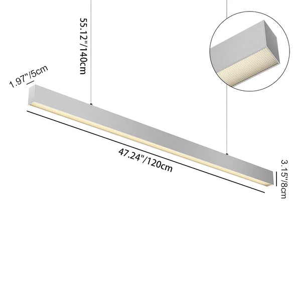 Augenpflege LED Linear Pendelleuchte für Home Office - Blendfreies, langlebiges professionelles Licht, hochwertige Aluminiumverarbeitung 