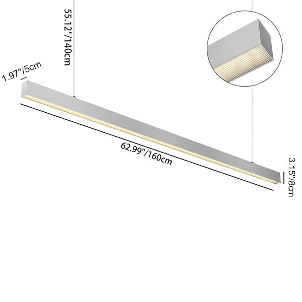 Augenpflege LED Linear Pendelleuchte für Home Office - Blendfreies, langlebiges professionelles Licht, hochwertige Aluminiumverarbeitung 