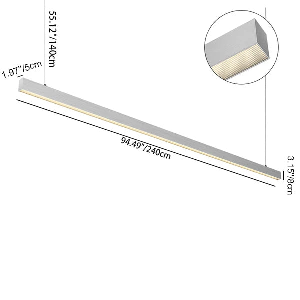 Augenpflege LED Linear Pendelleuchte für Home Office - Blendfreies, langlebiges professionelles Licht, hochwertige Aluminiumverarbeitung 
