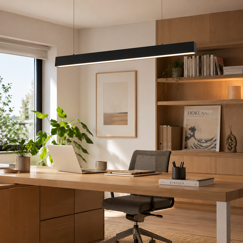 LED Linear Pendelleuchte - Retina-sichere blendfreie professionelle Beleuchtung für das Home Office 