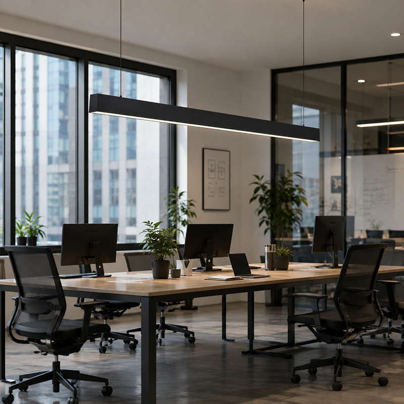 LED Linear Pendelleuchte - Retina-sichere blendfreie professionelle Beleuchtung für das Home Office 
