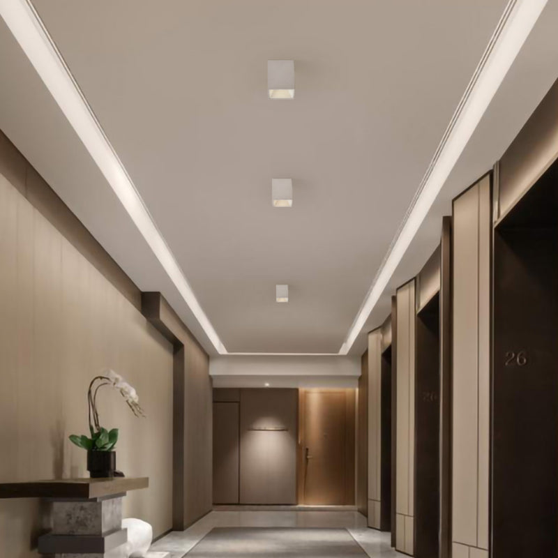 Plafonnier LED carré moderne monté en surface – Luminaire de plafond encastré en aluminium pour salon 