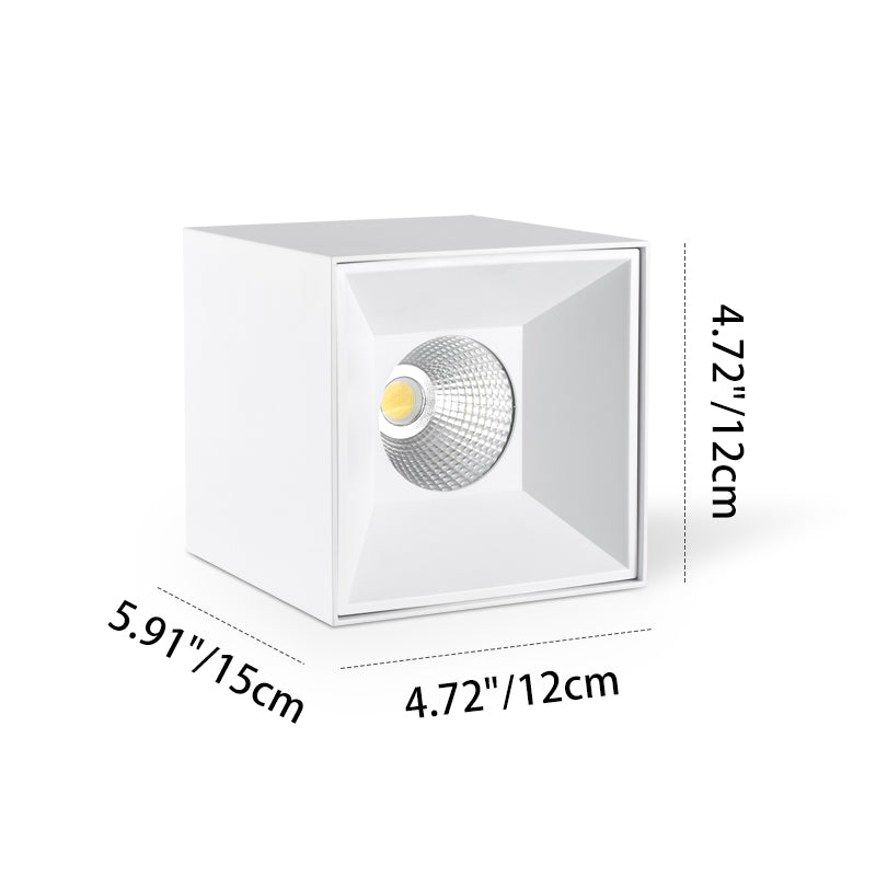 Plafonnier LED carré moderne monté en surface – Luminaire de plafond encastré en aluminium pour salon 