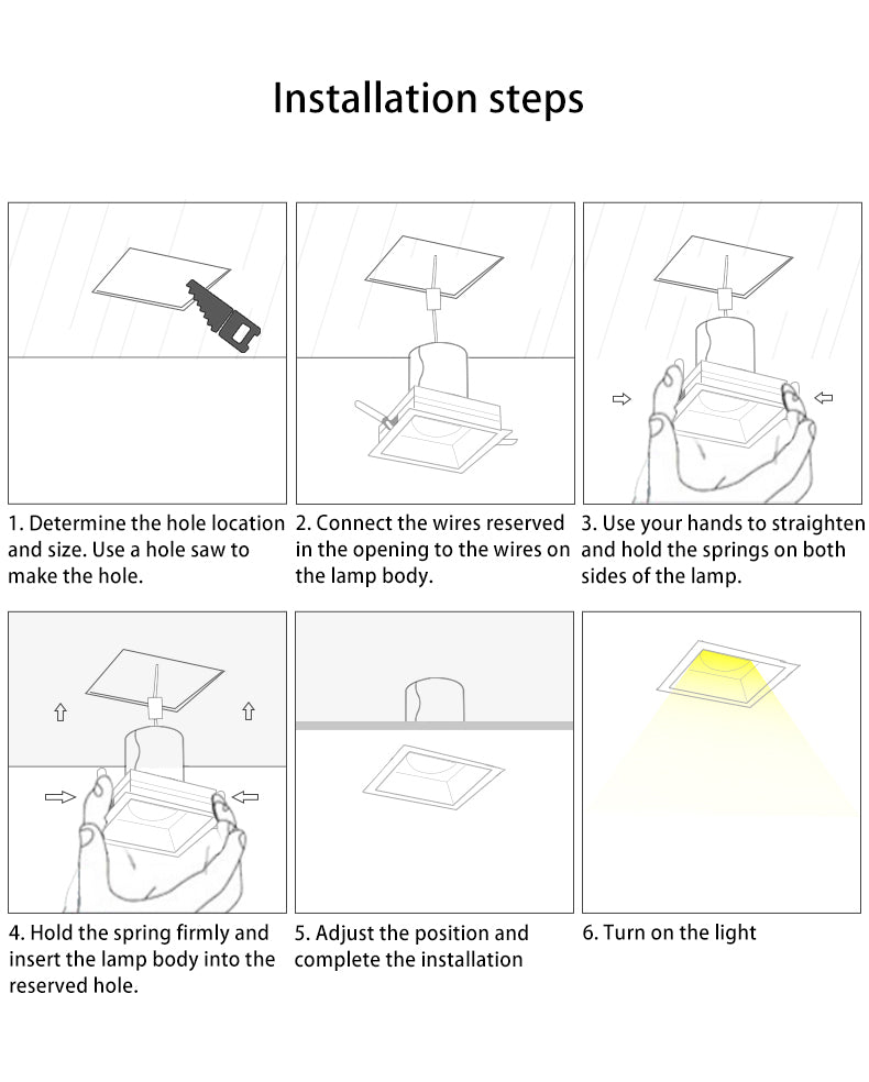 Dimmable Recessed LED Downlight - Frameless Flush Mount Ceiling Light For Home Office