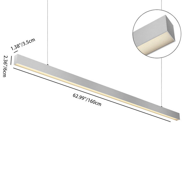Luz lineal LED arquitectónica - Lámpara colgante anti-deslumbrante para oficina en casa 