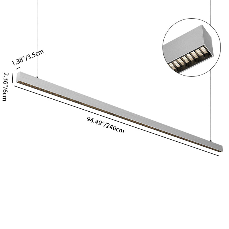 Luz lineal LED arquitectónica - Lámpara colgante anti-deslumbrante para oficina en casa 