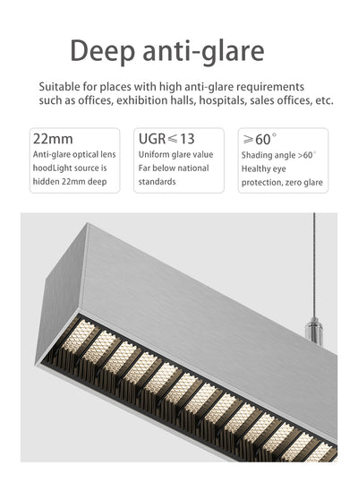 Architectural LED Linear Light - Anti-Glare Pendant Light For Home Office