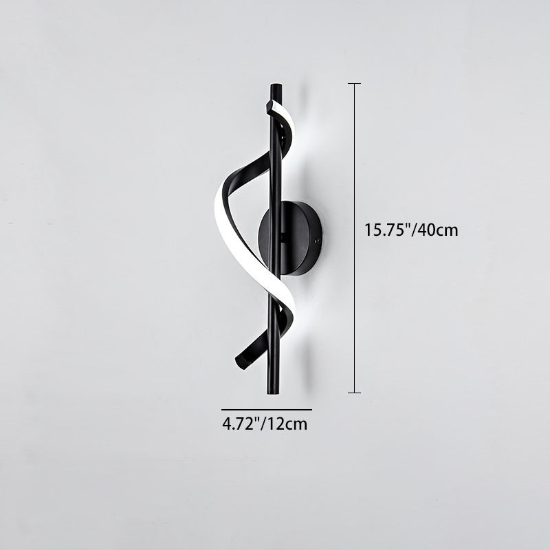 Contemporary Nordic Silicone &amp; Metal Curved S-Shape LED Wall Sconce Lamp For Bedroom &amp; Living Room