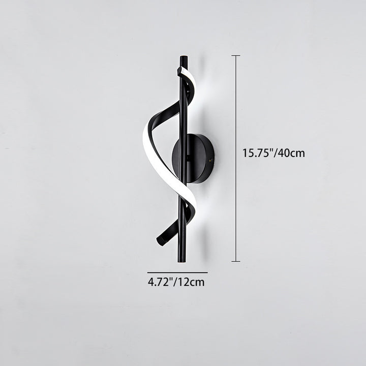 Contemporary Nordic Silicone &amp; Metal Curved S-Shape LED Wall Sconce Lamp For Bedroom &amp; Living Room