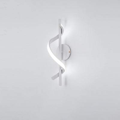 Contemporary Nordic Silicone & Metal Curved S-Shape LED Wall Sconce Lamp For Bedroom & Living Room