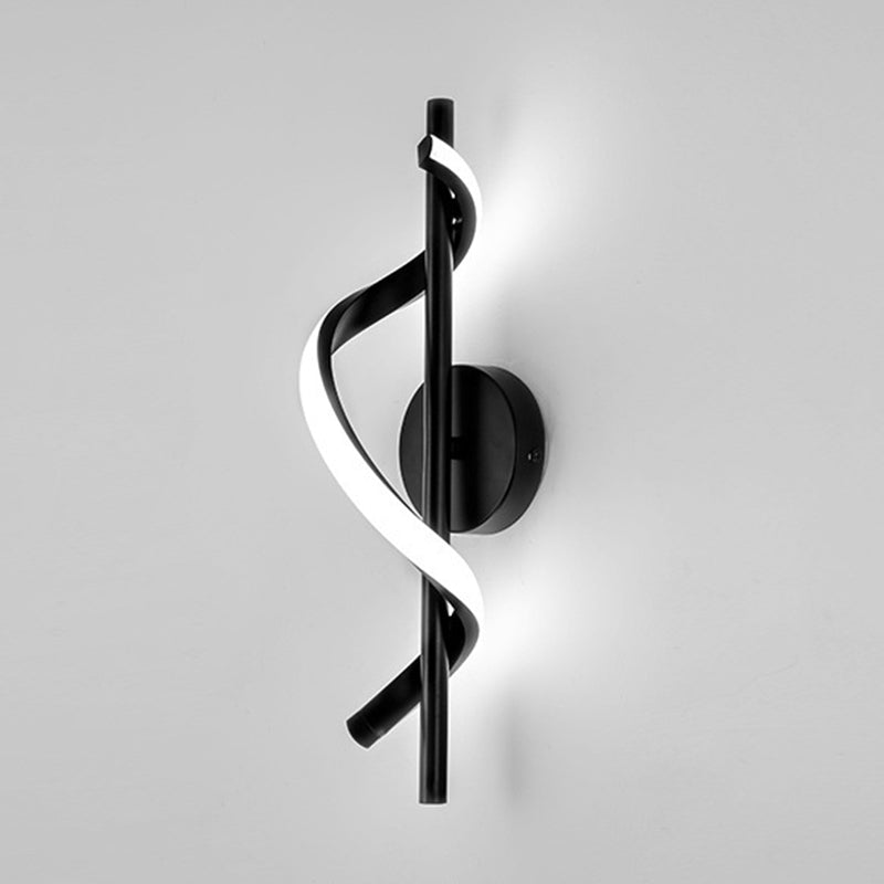 Contemporary Nordic Silicone &amp; Metal Curved S-Shape LED Wall Sconce Lamp For Bedroom &amp; Living Room