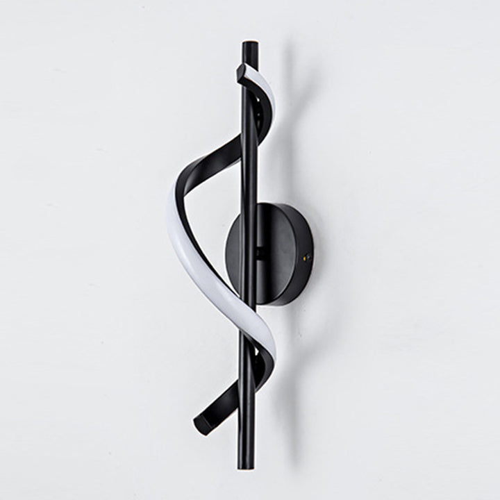 Contemporary Nordic Silicone &amp; Metal Curved S-Shape LED Wall Sconce Lamp For Bedroom &amp; Living Room