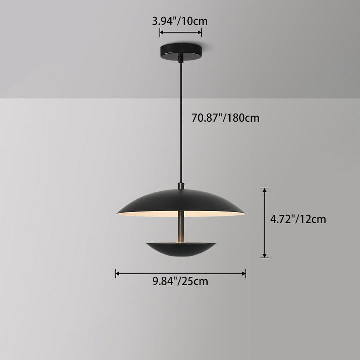 Lustre LED en forme d'OVNI en fer créatif contemporain en demi-cercle pour chambre et salon 