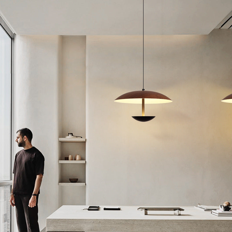 Contemporary Creative Iron Semi-Circle UFO Shape LED Pendant Light For Bedroom & Living Room