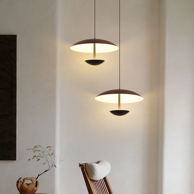 Contemporary Creative Iron Semi-Circle UFO Shape LED Pendant Light For Bedroom & Living Room
