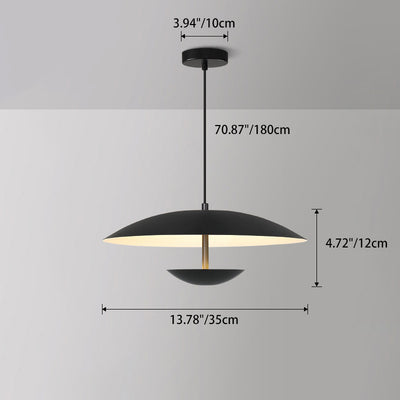 Contemporary Creative Iron Semi-Circle UFO Shape LED Pendant Light For Bedroom & Living Room