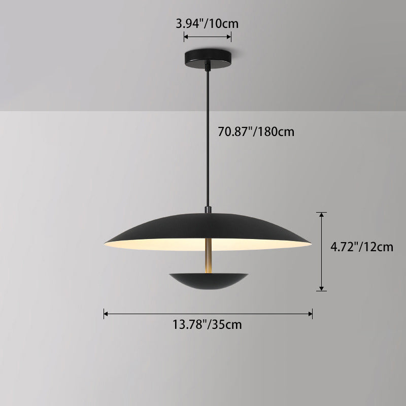 Contemporary Creative Iron Semi-Circle UFO Shape LED Pendant Light For Bedroom & Living Room