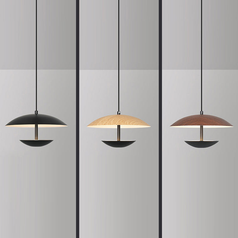 Contemporary Creative Iron Semi-Circle UFO Shape LED Pendant Light For Bedroom & Living Room
