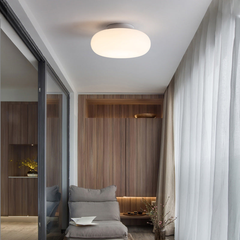 Moderna Minimalista Lámpara de Techo LED Montaje Semi-empotrado en Forma de Manzana de Hierro y PE para Dormitorio y Sala de Estar 