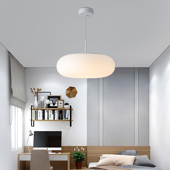 Suspension LED ronde en forme de pomme en fer et PE minimaliste moderne pour chambre et salon 