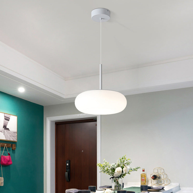 Suspension LED ronde en forme de pomme en fer et PE minimaliste moderne pour chambre et salon 