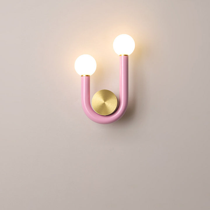 Traditional Japanese Iron Acrylic Aluminum U Shaped Round LED Wall Sconce Lamp For Bedroom &amp; Living Room