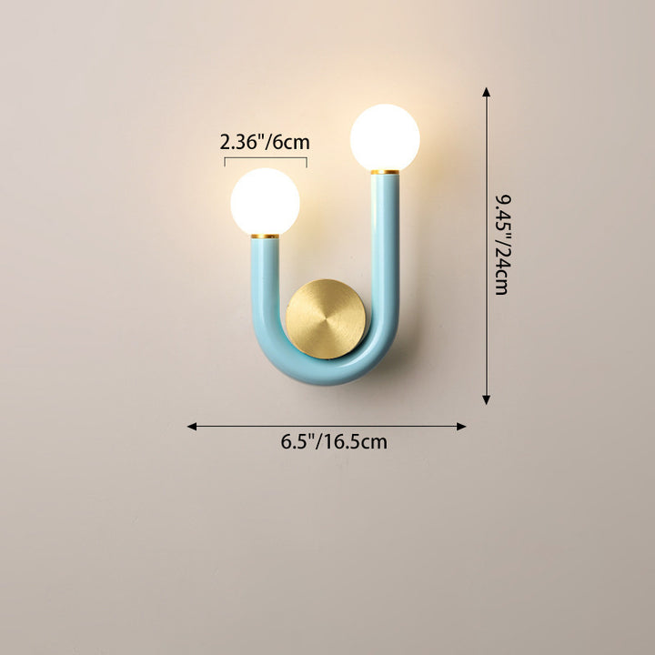 Traditional Japanese Iron Acrylic Aluminum U Shaped Round LED Wall Sconce Lamp For Bedroom &amp; Living Room