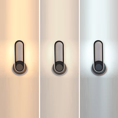 Contemporary Nordic Acrylic Metal Round Oval LED Wall Sconce Lamp For Bedroom & Living Room