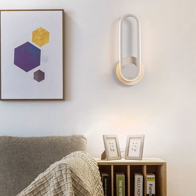 Contemporary Nordic Acrylic Metal Round Oval LED Wall Sconce Lamp For Bedroom & Living Room