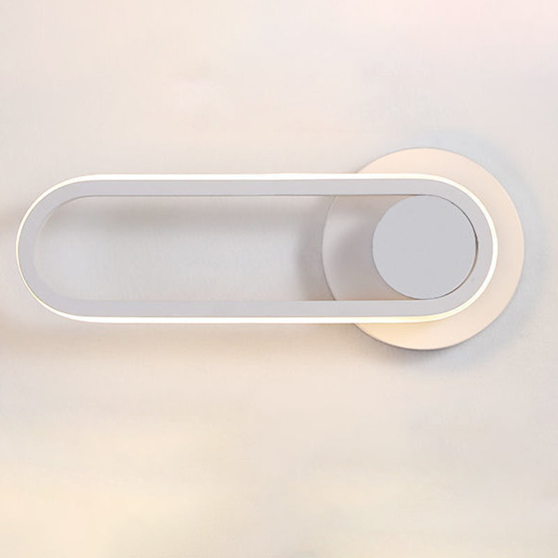 مصباح حائط LED بيضاوي معدني أكريليك حديث على الطراز الإسكندنافي لغرفة النوم وغرفة المعيشة 