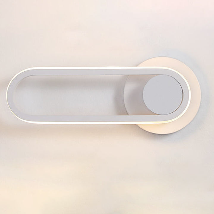 مصباح حائط LED بيضاوي معدني أكريليك حديث على الطراز الإسكندنافي لغرفة النوم وغرفة المعيشة 