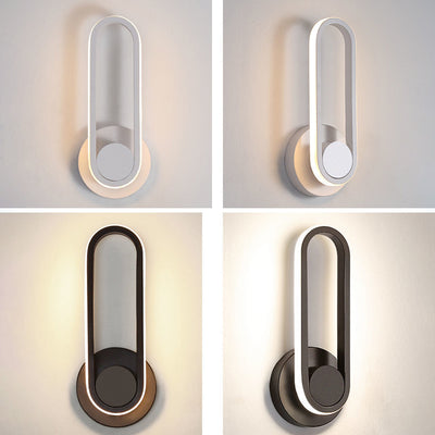 Contemporary Nordic Acrylic Metal Round Oval LED Wall Sconce Lamp For Bedroom & Living Room