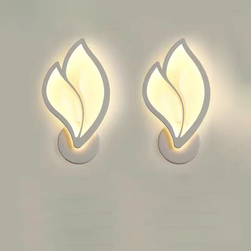 Modern Art Deco Acrylic Aluminum Iron Petal LED Wall Sconce Lamp For Bedroom &amp; Living Room