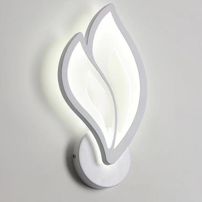 Modern Art Deco Acrylic Aluminum Iron Petal LED Wall Sconce Lamp For Bedroom &amp; Living Room