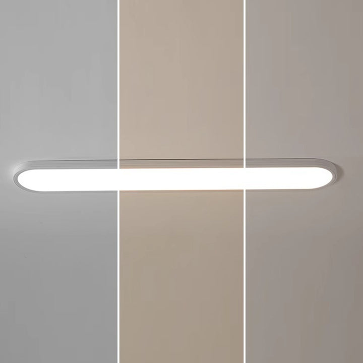 Plafonnier LED ovale long en acrylique aluminium fer minimaliste moderne pour chambre et salon 