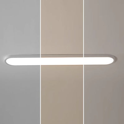 Modern Minimalist Acrylic Aluminum Iron Long Oval LED Flush Mount Ceiling Light For Bedroom & Living Room