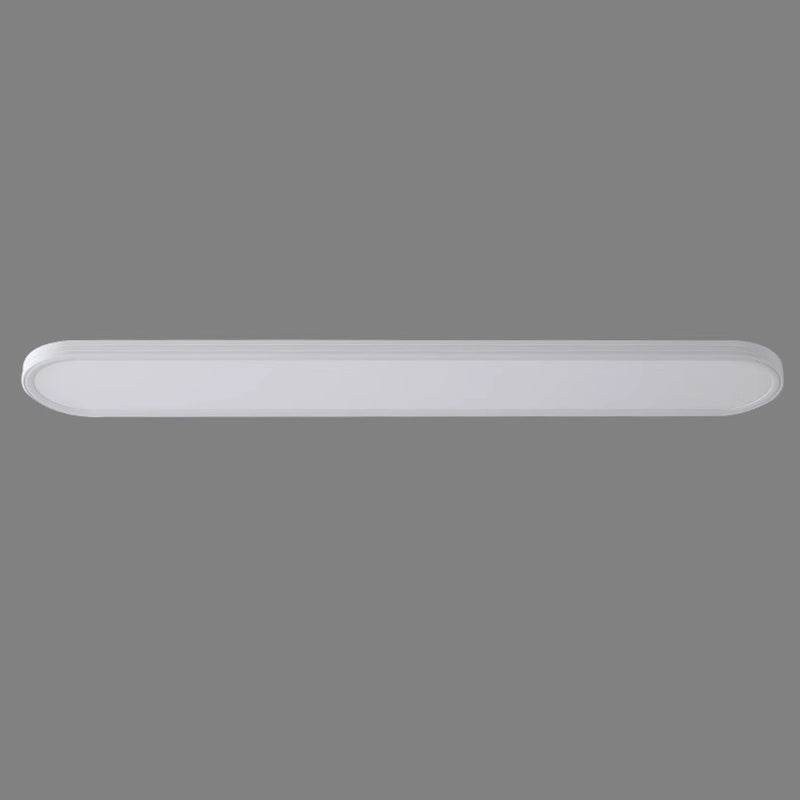 Modern Minimalist Acrylic Aluminum Iron Long Oval LED Flush Mount Ceiling Light For Bedroom & Living Room