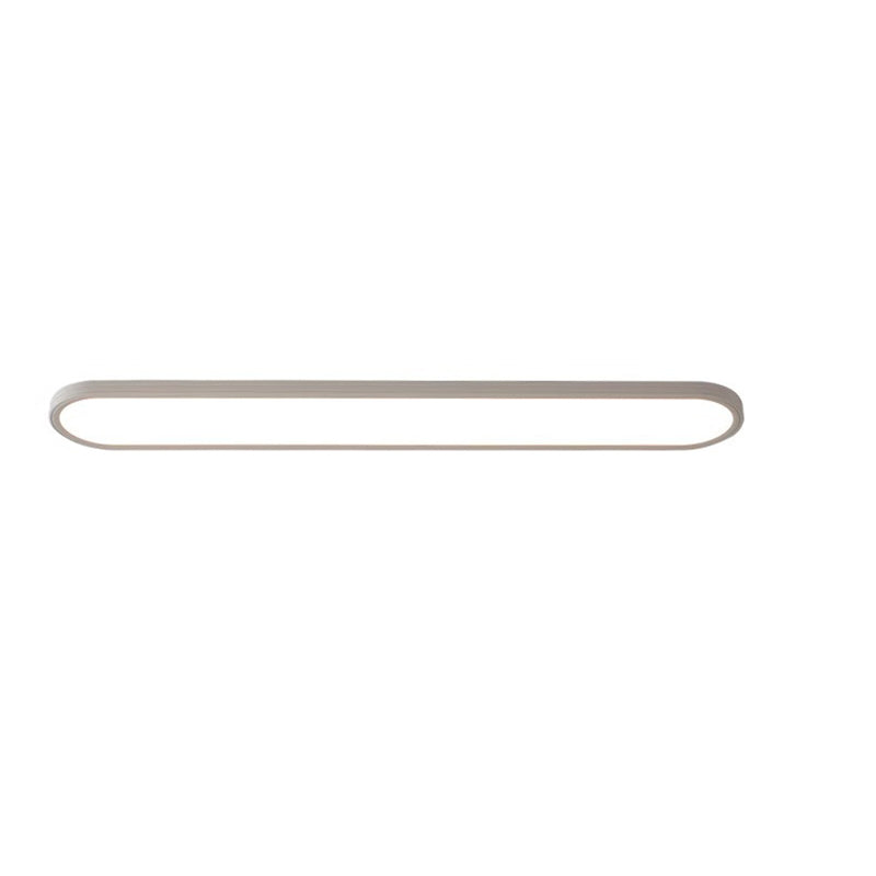 Modern Minimalist Acrylic Aluminum Iron Long Oval LED Flush Mount Ceiling Light For Bedroom & Living Room