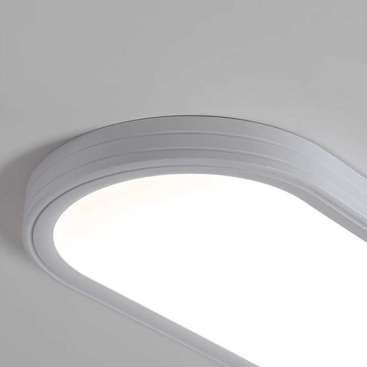 Plafonnier LED ovale long en acrylique aluminium fer minimaliste moderne pour chambre et salon 