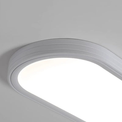 Modern Minimalist Acrylic Aluminum Iron Long Oval LED Flush Mount Ceiling Light For Bedroom & Living Room