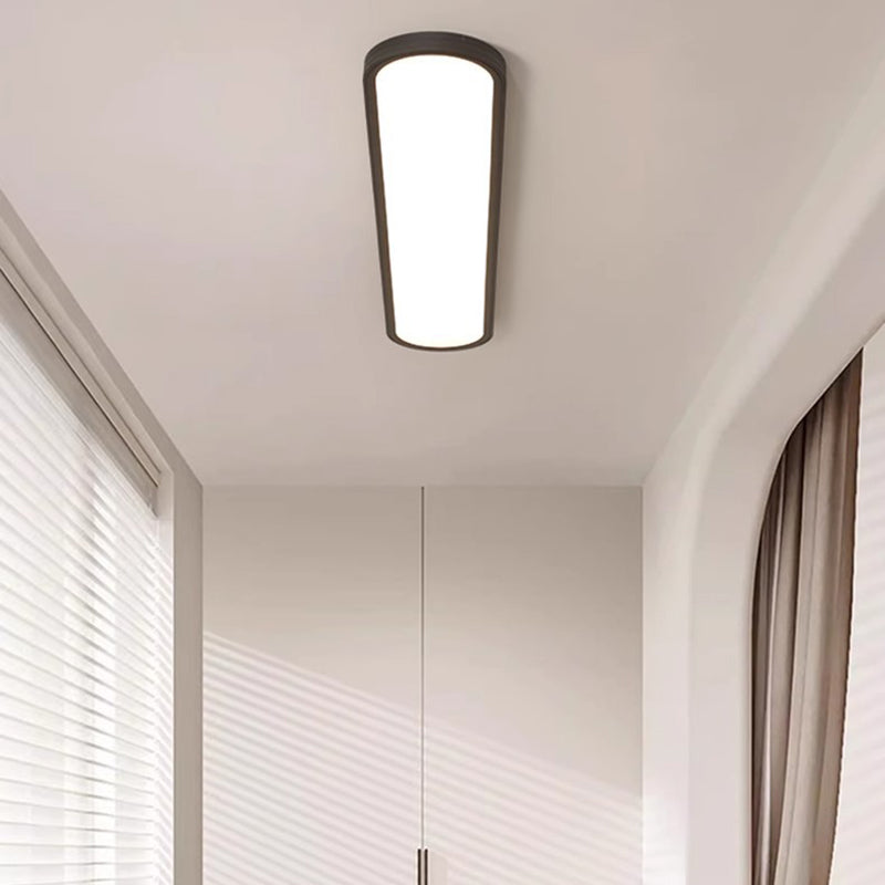 Modern Minimalist Acrylic Aluminum Iron Long Oval LED Flush Mount Ceiling Light For Bedroom & Living Room