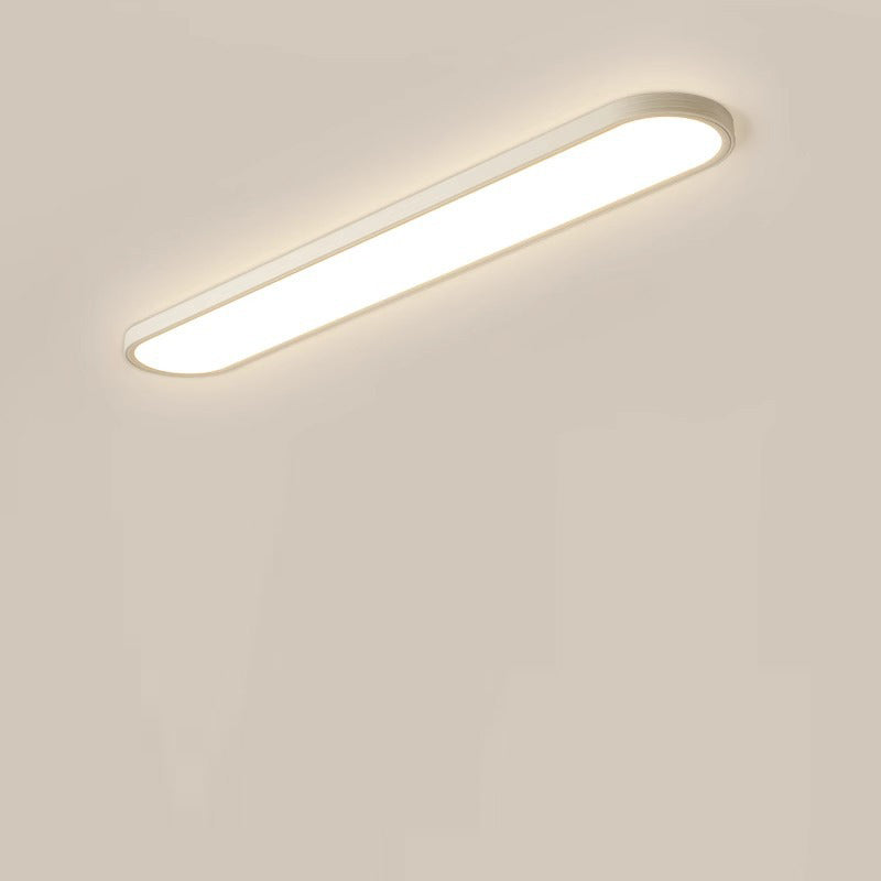 Modern Minimalist Acrylic Aluminum Iron Long Oval LED Flush Mount Ceiling Light For Bedroom & Living Room