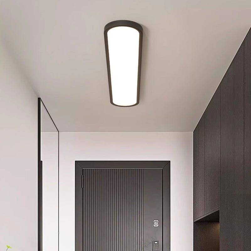 Plafonnier LED ovale long en acrylique aluminium fer minimaliste moderne pour chambre et salon 