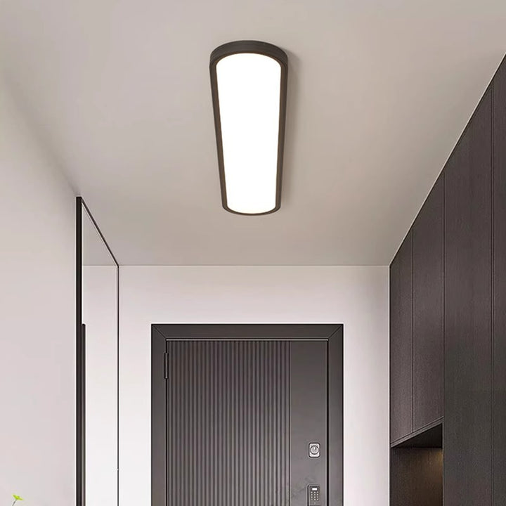 Plafonnier LED ovale long en acrylique aluminium fer minimaliste moderne pour chambre et salon 