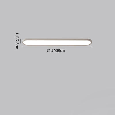 Modern Minimalist Acrylic Aluminum Iron Long Oval LED Flush Mount Ceiling Light For Bedroom & Living Room