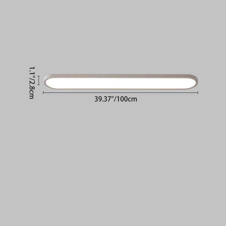 Plafonnier LED ovale long en acrylique aluminium fer minimaliste moderne pour chambre et salon 