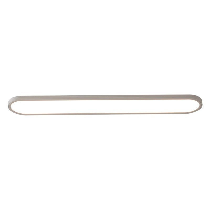 Modern Minimalist Acrylic Aluminum Iron Long Oval LED Flush Mount Ceiling Light For Bedroom & Living Room
