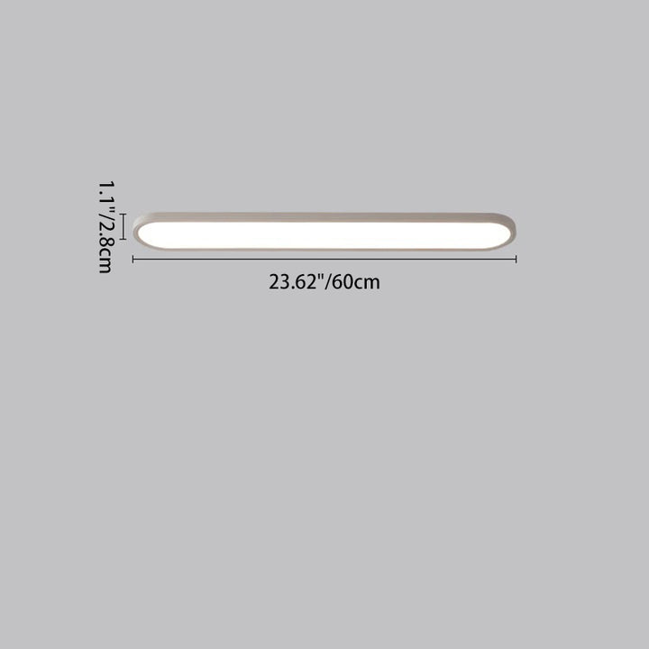 Plafonnier LED ovale long en acrylique aluminium fer minimaliste moderne pour chambre et salon 