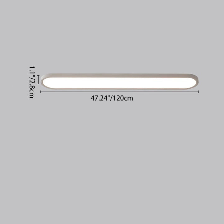 Plafonnier LED ovale long en acrylique aluminium fer minimaliste moderne pour chambre et salon 